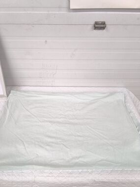 Vintage Soft Light Blue Flannel Flat Sheet - "Cottage Farmhouse"
